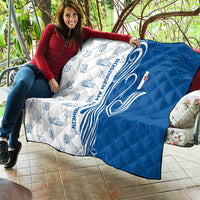 Busingen am Hochrhein Germany Quilt with Swan Pattern and Blue White Heart Design - Wonder Print Shop