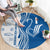 Busingen am Hochrhein Germany Round Carpet with Swan Pattern and Blue White Heart Design - Wonder Print Shop