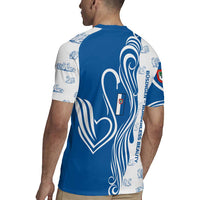 Busingen am Hochrhein Germany Rugby Jersey with Swan Pattern and Blue White Heart Design - Wonder Print Shop
