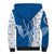 Busingen am Hochrhein Germany Sherpa Hoodie with Swan Pattern and Blue White Heart Design - Wonder Print Shop