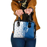 Busingen am Hochrhein Germany Shoulder Handbag with Swan Pattern and Blue White Heart Design - Wonder Print Shop