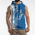 Busingen am Hochrhein Germany Sleeveless Hoodie with Swan Pattern and Blue White Heart Design - Wonder Print Shop