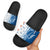 Busingen am Hochrhein Germany Slide Sandals with Swan Pattern and Blue White Heart Design - Wonder Print Shop