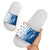 Busingen am Hochrhein Germany Slide Sandals with Swan Pattern and Blue White Heart Design - Wonder Print Shop