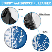 Busingen am Hochrhein Germany Spare Tire Cover with Swan Pattern and Blue White Heart Design - Wonder Print Shop