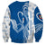 Busingen am Hochrhein Germany Sweatshirt with Swan Pattern and Blue White Heart Design - Wonder Print Shop