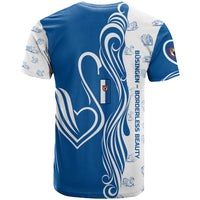 Busingen am Hochrhein Germany T Shirt with Swan Pattern and Blue White Heart Design - Wonder Print Shop