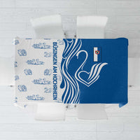 Busingen am Hochrhein Germany Tablecloth with Swan Pattern and Blue White Heart Design - Wonder Print Shop