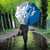 Busingen am Hochrhein Germany Umbrella with Swan Pattern and Blue White Heart Design - Wonder Print Shop