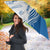 Busingen am Hochrhein Germany Umbrella with Swan Pattern and Blue White Heart Design - Wonder Print Shop
