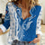 Busingen am Hochrhein Germany Women Casual Shirt with Swan Pattern and Blue White Heart Design - Wonder Print Shop