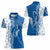 Busingen am Hochrhein Germany Women Polo Shirt with Swan Pattern and Blue White Heart Design - Wonder Print Shop
