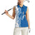 Busingen am Hochrhein Germany Women Sleeveless Polo Shirt with Swan Pattern and Blue White Heart Design - Wonder Print Shop