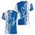 Busingen am Hochrhein Germany Women V-Neck T-Shirt with Swan Pattern and Blue White Heart Design - Wonder Print Shop