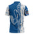 Busingen am Hochrhein Germany Zipper Polo Shirt with Swan Pattern and Blue White Heart Design - Wonder Print Shop