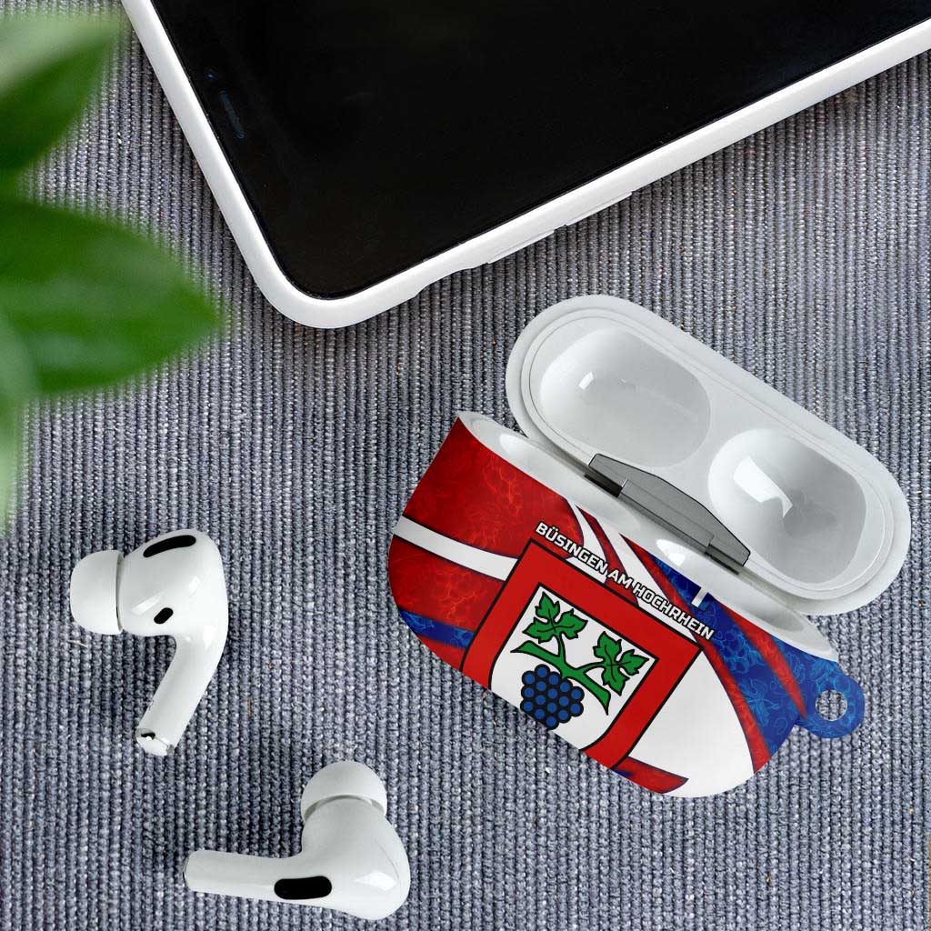 Busingen am Hochrhein Germany AirPods Case with Grape Crest Design and Red Blue Wine Theme - Wonder Print Shop