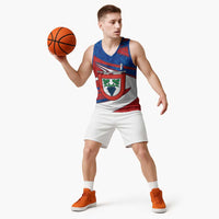 Busingen am Hochrhein Germany Basketball Jersey with Grape Crest Design and Red Blue Wine Theme - Wonder Print Shop