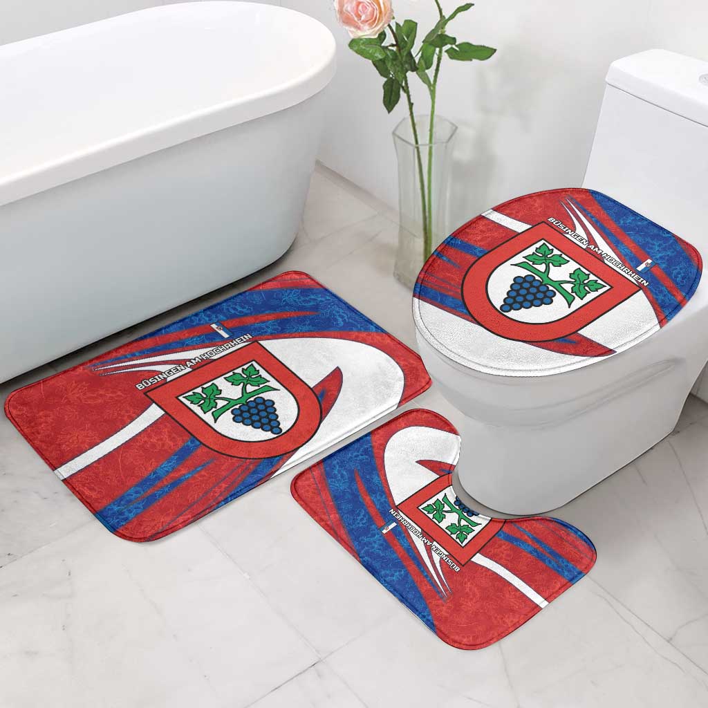 Busingen am Hochrhein Germany Bathroom Set with Grape Crest Design and Red Blue Wine Theme - Wonder Print Shop