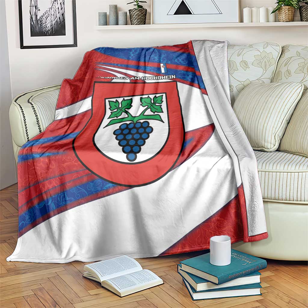 Busingen am Hochrhein Germany Blanket with Grape Crest Design and Red Blue Wine Theme - Wonder Print Shop