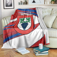 Busingen am Hochrhein Germany Blanket with Grape Crest Design and Red Blue Wine Theme - Wonder Print Shop
