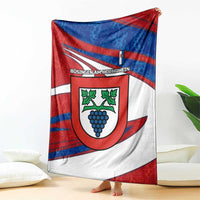 Busingen am Hochrhein Germany Blanket with Grape Crest Design and Red Blue Wine Theme - Wonder Print Shop