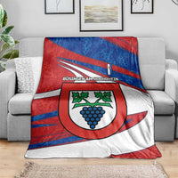 Busingen am Hochrhein Germany Blanket with Grape Crest Design and Red Blue Wine Theme - Wonder Print Shop