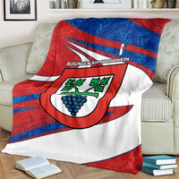 Busingen am Hochrhein Germany Blanket with Grape Crest Design and Red Blue Wine Theme - Wonder Print Shop