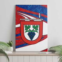 Busingen am Hochrhein Germany Canvas Wall Art with Grape Crest Design and Red Blue Wine Theme - Wonder Print Shop