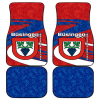 Busingen am Hochrhein Germany Car Mats with Grape Crest Design and Red Blue Wine Theme - Wonder Print Shop