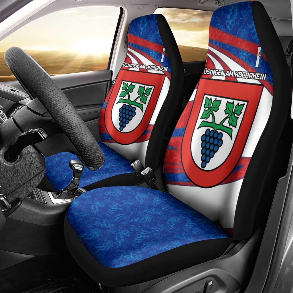 Busingen am Hochrhein Germany Car Seat Cover with Grape Crest Design and Red Blue Wine Theme - Wonder Print Shop