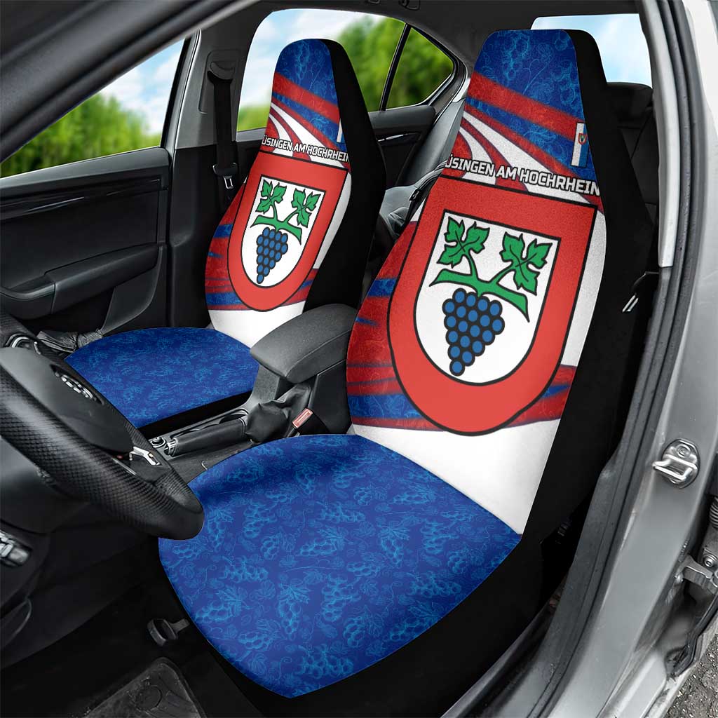 Busingen am Hochrhein Germany Car Seat Cover with Grape Crest Design and Red Blue Wine Theme - Wonder Print Shop