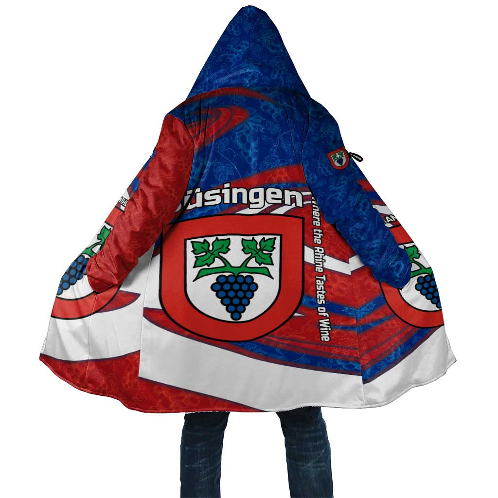 Busingen am Hochrhein Germany Cloak with Grape Crest Design and Red Blue Wine Theme - Wonder Print Shop
