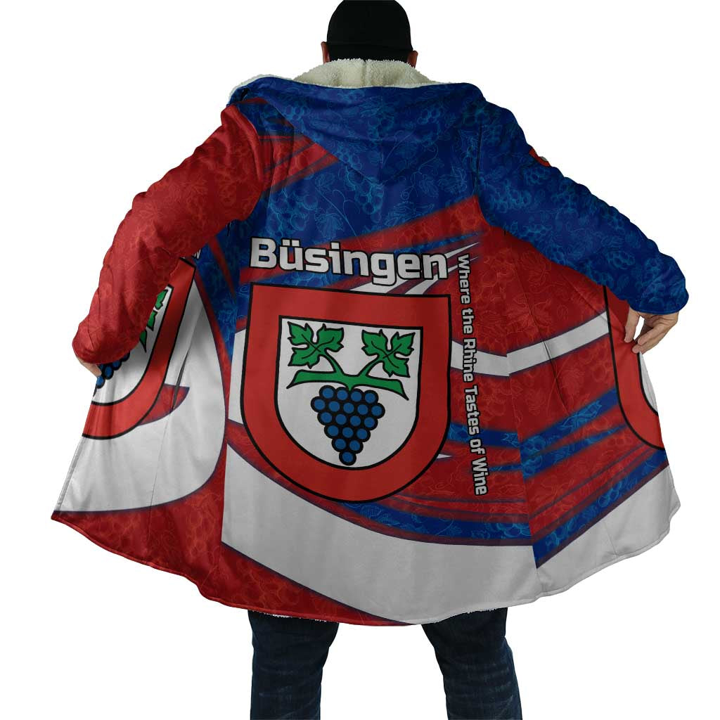 Busingen am Hochrhein Germany Cloak with Grape Crest Design and Red Blue Wine Theme - Wonder Print Shop