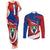 Busingen am Hochrhein Germany Couples Matching Tank Maxi Dress and Long Sleeve Button Shirt with Grape Crest Design and Red Blue Wine Theme - Wonder Print Shop