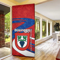 Busingen am Hochrhein Germany Door Cover with Grape Crest Design and Red Blue Wine Theme - Wonder Print Shop