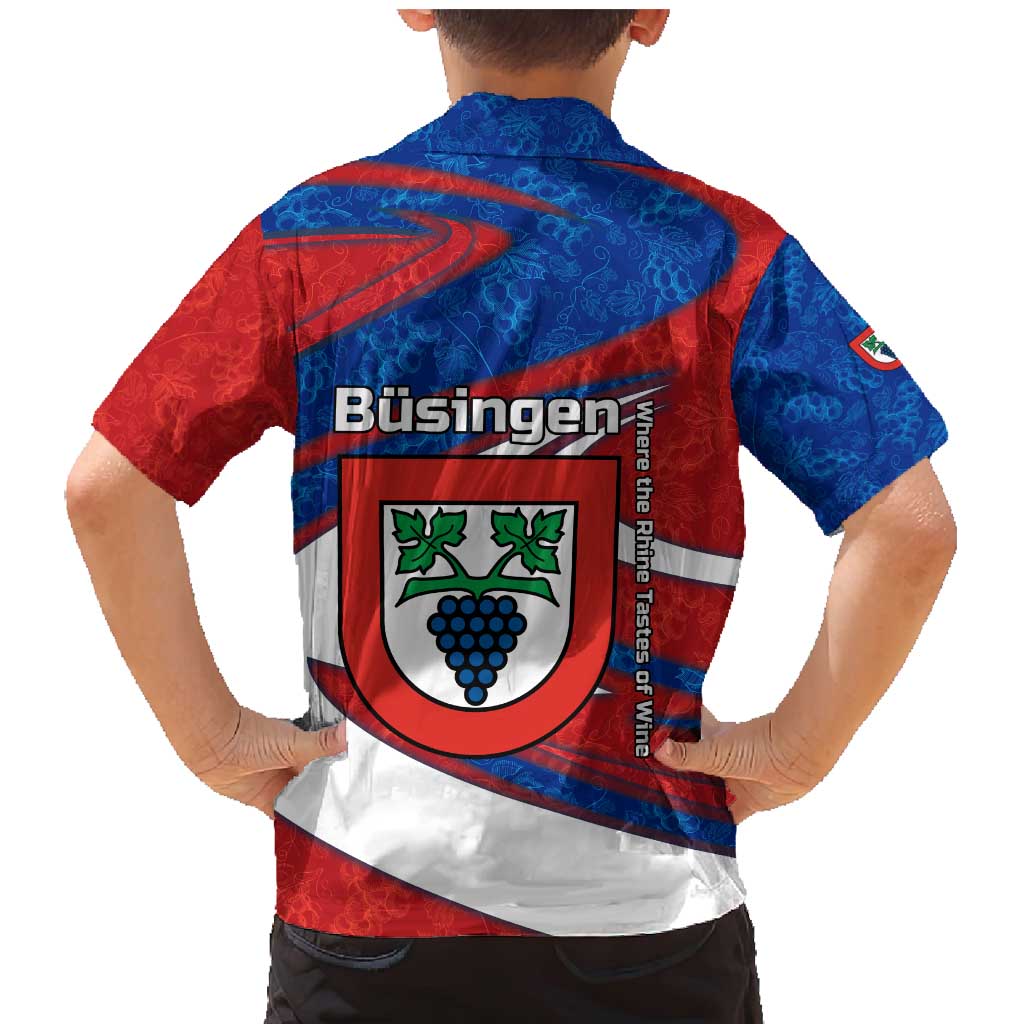 Busingen am Hochrhein Germany Family Matching Mermaid Dress and Hawaiian Shirt with Grape Crest Design and Red Blue Wine Theme - Wonder Print Shop