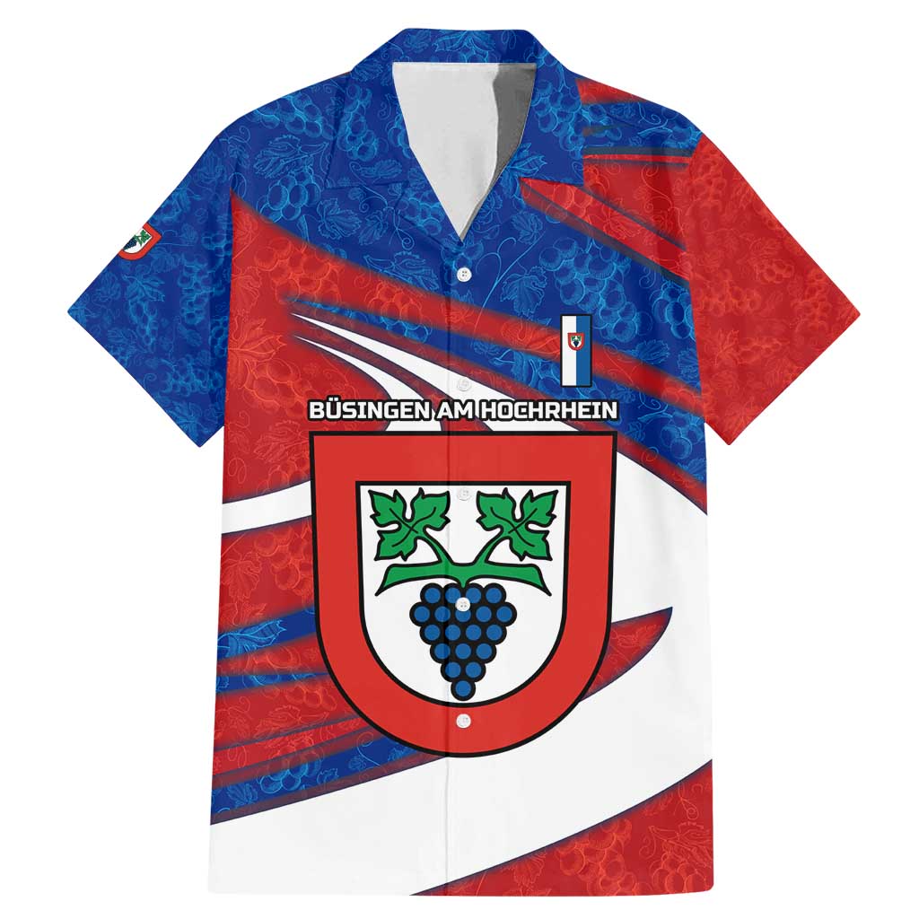 Busingen am Hochrhein Germany Family Matching Mermaid Dress and Hawaiian Shirt with Grape Crest Design and Red Blue Wine Theme - Wonder Print Shop