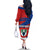 Busingen am Hochrhein Germany Family Matching Off The Shoulder Long Sleeve Dress and Hawaiian Shirt with Grape Crest Design and Red Blue Wine Theme - Wonder Print Shop