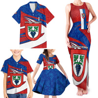 Busingen am Hochrhein Germany Family Matching Tank Maxi Dress and Hawaiian Shirt with Grape Crest Design and Red Blue Wine Theme - Wonder Print Shop