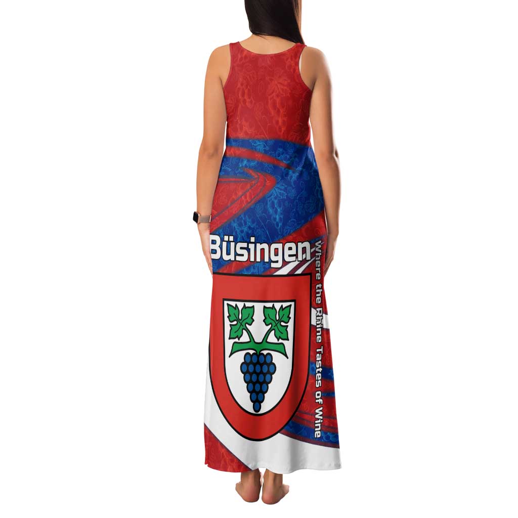 Busingen am Hochrhein Germany Family Matching Tank Maxi Dress and Hawaiian Shirt with Grape Crest Design and Red Blue Wine Theme - Wonder Print Shop