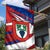 Busingen am Hochrhein Germany Garden Flag with Grape Crest Design and Red Blue Wine Theme - Wonder Print Shop