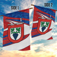 Busingen am Hochrhein Germany Garden Flag with Grape Crest Design and Red Blue Wine Theme - Wonder Print Shop