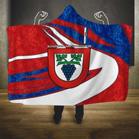 Busingen am Hochrhein Germany Hooded Blanket with Grape Crest Design and Red Blue Wine Theme - Wonder Print Shop