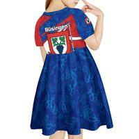 Busingen am Hochrhein Germany Kid Short Sleeve Dress with Grape Crest Design and Red Blue Wine Theme - Wonder Print Shop