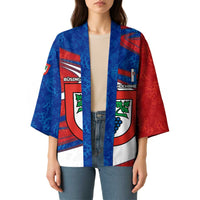 Busingen am Hochrhein Germany Kimono with Grape Crest Design and Red Blue Wine Theme - Wonder Print Shop