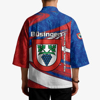 Busingen am Hochrhein Germany Kimono with Grape Crest Design and Red Blue Wine Theme - Wonder Print Shop