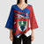 Busingen am Hochrhein Germany Kimono Sleeve Blouse with Grape Crest Design and Red Blue Wine Theme - Wonder Print Shop