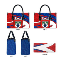 Busingen am Hochrhein Germany Leather Bag with Grape Crest Design and Red Blue Wine Theme - Wonder Print Shop