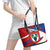 Busingen am Hochrhein Germany Leather Tote Bag with Grape Crest Design and Red Blue Wine Theme - Wonder Print Shop