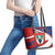 Busingen am Hochrhein Germany Leather Tote Bag with Grape Crest Design and Red Blue Wine Theme - Wonder Print Shop
